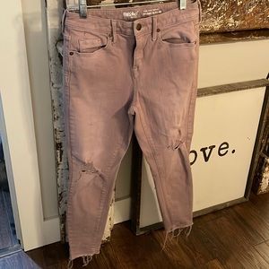 Mossimo 6R blush pink jeans. Distressed, high rise skinny